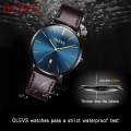 relo water proof  ultra-thin quartz watch Leather waterproof fashion men's business watch multiple colors. 