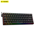 E-YOOSO Z686 RGB Mini slim 60% Mechanical Gaming Wired Keyboard All Keys Anti-ghosting Hot Swappable Red Switch 68 Keys for Compute PC Laptop with Software and free 5 red switches. 