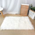 Fur Fluffy Rugs Square Shape Faux Wool Carpet Rug Carpet for Living Room Bedroom Balcony Table Mats ( 42 cm x 42 cm). 