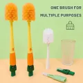 Water Bottle Cleaner Brush Silicone Detachable Scrubber Long Handle Narrow Milk Kettle Wineglass 5 In 1 Cleaner Kitchen Tool. 
