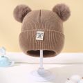 Winter Children Warm Baby Knitted Hats With Pom Pom Kids Knit Beanie Hats Solid Color Children's Hat For Boys Girls Accessories. 