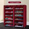 6 Tier Double Side Dustproof Shoe Rack. 