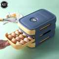 Stackable Egg Holder Storage Box Drawer Automatic Rolling Refrigerator Eggs Organizer Space Saver Container  Kitchen Organizer. 