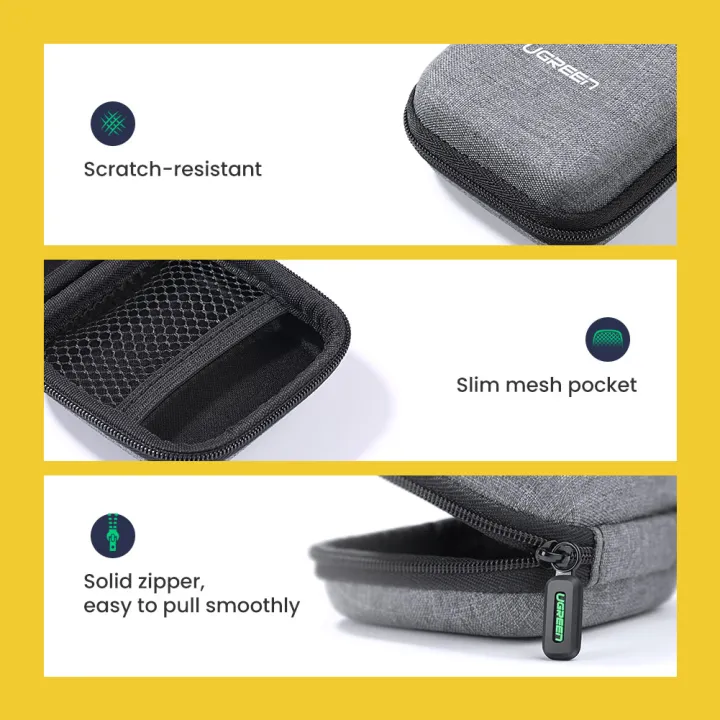UGREEN%20Earphone%20Case%20Small%20Headphone%20Hard%20Case%20Carrying%20Bag%20Pouch%20with%20Mesk%20Pocket%20and%20Double%20Zipper%20for%20AirPods,%20in-Ear%20Earbuds%20-%20Image%203
