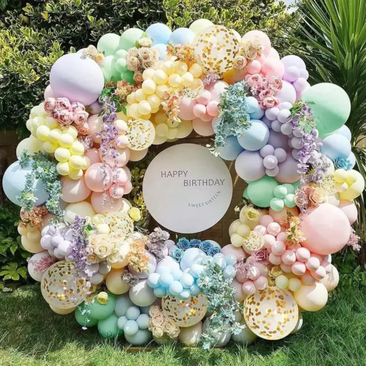 120-Piece Pastel Rainbow Balloon Garland Set – DIY Party Kit | Daraz.lk