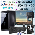 CORE I5 2nd Gen 3.0 FULL SET DESKTOP COMPUTER 4GB/8GB 500GB HDD/120GB SSD. 