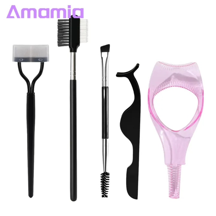 Precision Lash Comb 5pcs Multifunctional Mascara Brush Kit for Natural Lifting Enhancing Lower Lashes Professional Makeup Tool Eyelash Brush Set