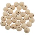 30x Natural Ball Wood Spacer Beads 25mm(1inch) -Jewellery Making Findings,DIY Crafts Wood Color. 