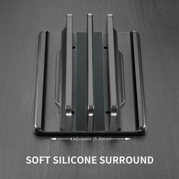 HXSJ%20Plastic%20Vertical%20Laptop%20Stand%20Holder%20Adjustable%20Desktop%20Notebook%20Dock%20Space-Saving%203%20In%201%20-%20Image%202