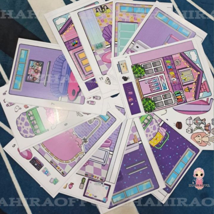 K14Toca LIFE WORLD QUIET BOOK/TOCA BOCA/TOKA BOKA PURPEL HOUSE Children's Educational Toys PAPER BOOK PAPER Dolls Disassembly Ages 3-9 Years
