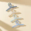 4pcs Jelly Colour Small Sequin Cross Grip Clip Temperament Acrylic Large 13cm Shark Clip Back Of Head Hair Grip. 