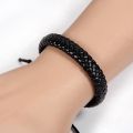 Punk Braided Leather Bracelet Black Adjustable Bangle Cuff Rope For Fashion Jewelry. 