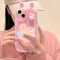 Casing For OPPO A18 A98 A78 A58 A79 5G A58 A38 4G A94 F17 F19 F11 F9 Reno 5 6 7 4 Pro Phone Case Soft Silicone Wavy Texture 3D Cute Rabbit Bear Frog Ear Doll Cute INS Back Cover Camera Protective TPU Shockproof Cartoon Luxury Full Protection. 