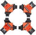 C CASIMR 90 Degree Corner Clamp, 4PCS Adjustable Single Handle Spring Loaded Right Angle Clamp, Swing Woodworking Clip Clamp Tool. 