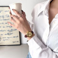【QuasarQuarters】Vintage Small Gold Watch for Women ins student style brightening light luxury high-end quartz watch. 
