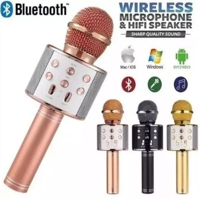 Wireless / Wired Mic Handheld Bluetooth Recording and Karaoke Microphone 124423691 NN Collection