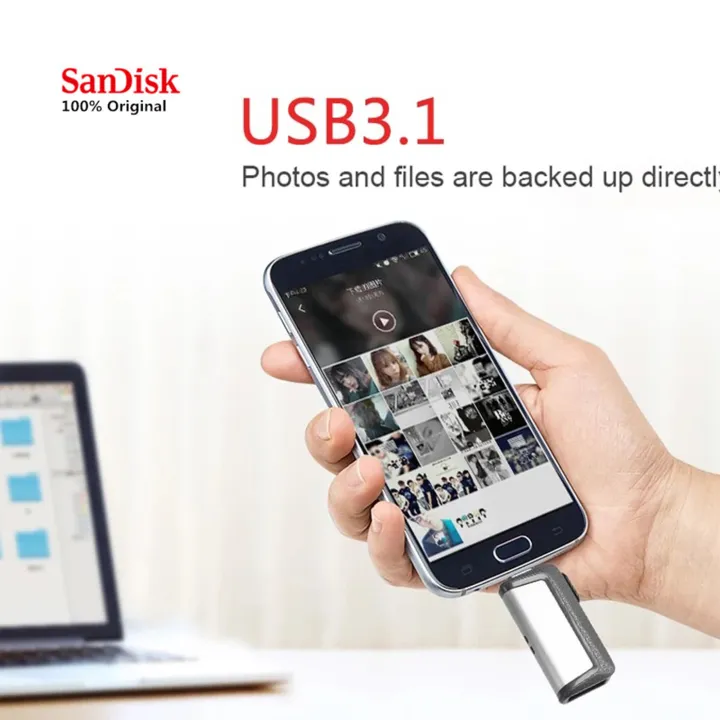 Sandisk%20Ultra%20Dual%20Drive%20USB%20Type%20C%203.1%20128GB%20USB%20Pen%20Flash%20Drive%20-%20Image%203