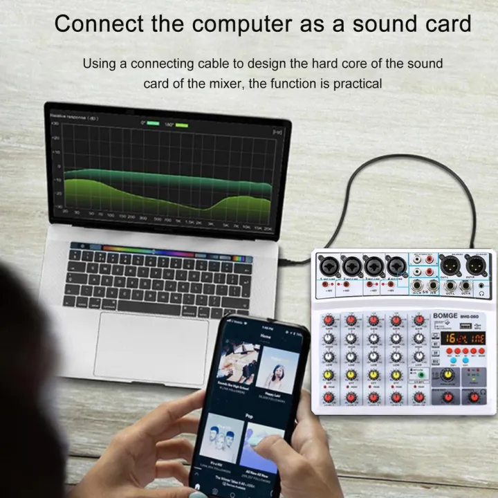 BMG-06D%206%20Channels%20Sound%20Card%20Mixer%20with%2016%20DSP%20Bluetooth%20/%20USB%20Interface%20/%20Record%20/%20MP3%20/%2048V%20Phantom%20Power%20Audio%20Mixer%20-%20Image%205