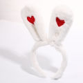 Bow Tie Cartoon Plush Rabbit Headband Soft Rabbit Ears Love Heart Love Heart Hair Hoop Cartoon Plush Cosplay Hair Band for Cosplay Parties Costume Parties Dress-Up Events Anime Conventions Children'S. 