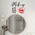 【IKE】Make UP Lipstick Wall Mirror Stickers Quotes Dressing Room Decor Wallpaper Home Decoration Accessories Girls Bedroom Decal Mural. 