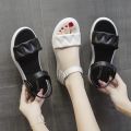 【ALLGOOD】Summer Woman Sandals  College Style Ladies Sandals Low Heel Wedge Casual Women Shoes Fashion  Beach Flat Shoes. 