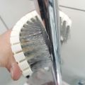 Kitchen Cleaning Bathroom Glass Wall Cleaning Bath Brush Handle Sponge Bath BottomBathtub Ceramic Cleaning Tools-white. 