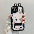 Phone Case For Samsung Galaxy A15 A14 A13 4G 5G A21S A22 A05 A05S A04S A04 A04E A02 A02S A03 Core Back Cover Casing Fashion 3D Wavy Curved Edge Cartoon 3D Cute Panda Doll Ears Creative Silicone Protection Shockproof Soft Back Cover. 