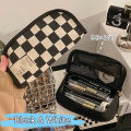 Kawaii Checkerboard Pencil Case Lattice Large Capacity Pencil Bag for girls Stationery box Canvas Estuche Multifuncional Lapices. 
