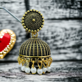 Black Gold Jimikki Earing Indian Jewelry Traditional Chandbali earings Jhumka Jhumki Dangle Earrings for Women, ear rings Perfect Gifts for Her. 