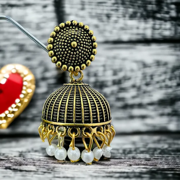Black%20Gold%20Jimikki%20Earing%20Indian%20Jewelry%20Traditional%20Chandbali%20earings%20Jhumka%20Jhumki%20Dangle%20Earrings%20for%20Women,%20ear%20rings%20Perfect%20Gifts%20for%20Her%20-%20Image%205
