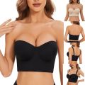Low Back Anti Slip Strapless Bra Underwear Women's Half Cup Seamless Bras New Backless Push Up Bra Plus Size Seamless Bras. 