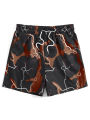 Men's Lightning Graphic Print Drawstring Casual Summer Beach Shorts Hawaii Surfing Short Pants Swim Trunks Y2k Leisure Shorts. 