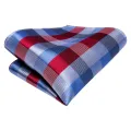 Red Light Blue Pliad 2023 New Elegant Mens Ties Hanky Cufflink Silk Necktie For Men Wedding Party Business Fashion Brand Hi-Tie. 