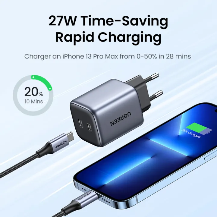 UGREEN%2045W%20GaN%20Charger%20with%20Dual%20USB%20Type%20C%20Ports%20Fast%20Charging%20for%20iPad%20Pro%20iPad%20mini%20SAMSUNG%20S23%20S22%20S21%20S20%20iPhone%2013%20pro%20max%20-%20Image%204