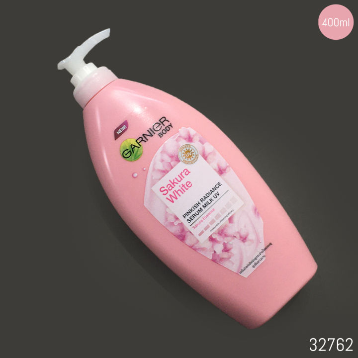 400 ml Thailand GARNIER Sakura Glow Tgsg Pinkish Serum Milk UVA/UVB Body Skin Care Lotion