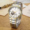 New men's watch Xisida male mechanical automatic Tourbillon waterproof hollow tungsten steel's luminous (Gold). 