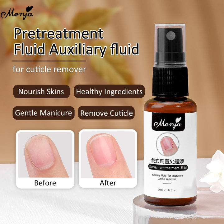 【Clearance】 Monja 30ml Nail Cuticle Remover Pre-treatment Knee Heel Fluid Nail Auxiliary Softener Nutrition Repair Oil Care Manicure Pedicure Tool