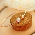 Enacolor Fashion Full Diamond Heart Shape Love Heart Bracelet Women Open Bangle. 