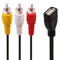 1.5m Usb Female To 3 Rca Male/female Audio Converter Video Av A/v Cable Camcorder Adapter Usb To Rca Cable For Av Port Tv Box. 
