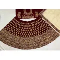 New Bridal Lehenga Velvet Embroidered Work With Moti Lace Dupatta. 