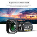 ORDRO AC3 4K WI-FI Digital Video Camera Camcorder DV Recorder 24MP 30X Zoom IR Night Vision 3.1 Inch IPS LCD Touchscreen with 2pcs Recharge-able batter-ies + Extra 0.39X Wide Angle Lens + External Microphon-e + Lens Hood + Camera Holder. 
