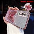 For Samsung Galaxy A02 A11 A20s A20 A30 M02 M11 Back Cover with Cute Butterfly Stand Luxury Slim Gradient Plating Glitter Girls Phone Case Clear Soft Silicone Protective Cases Pouch. 