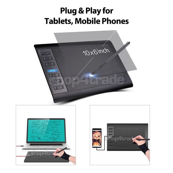 VINSA%201060plus%20Digital%20Drawing%20Pad%20Micro%20USB%20Signature%20Graphics%20Drawing%20Pen%20Tablet%20Game%20Battery-Free%20Stylus%20Free%20OTG%20-%20Image%202