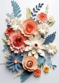 Ornament Picture Home Decoration Daisy Rose Lily 3D Paper Cut Art Flower Painting Poster Tulip Sunflower Canvas Painting Wall Art. 