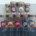 spicy bottle -16pcs / spicy transparent plastic bottle with color sticker labels. 
