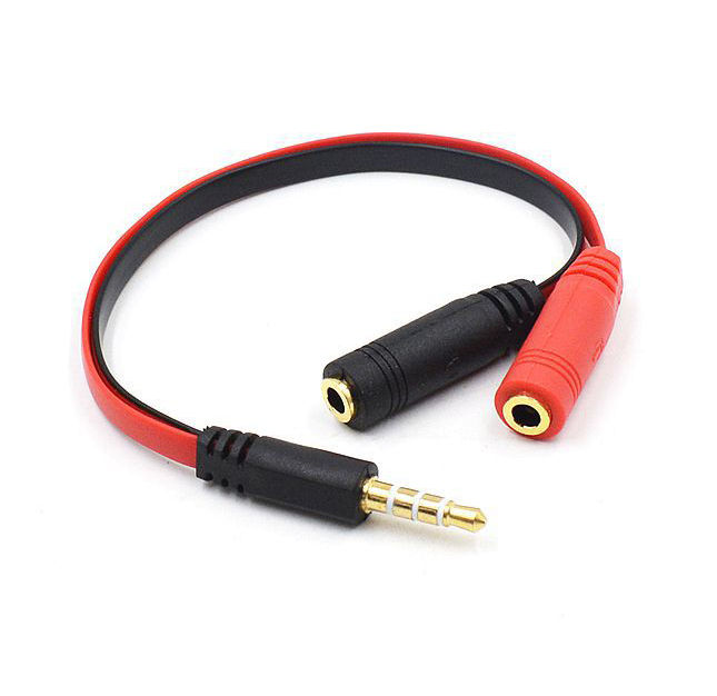 3.5mm Audio Y Splitter Cable - 1 Male to 2 Female Headphone Mic Adapter | Dual Jack Converter for PC Gaming Headset | Separate Headphone Microphone Splitter | 3.5mm Aux Cable for Laptop Desktop Computer | Gold Plated Audio Jack Adapter