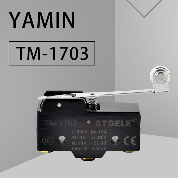 【TrendGlobe】TM-1703 ( For LXW5-11G1 ) Limit Switch 15A 380V Long Hinge Roller Momentary SPDT Snap for Arduino Micro switches