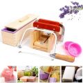 9PCS Silicone Soap Molds Kit,Rectangular Wooden Silicone Soap Mold Cutter SlicerHandmade Soap DIY for Soap Cake Making. 