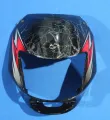 CT 100 Front cowl (head cover with visor) - red & black   (ct100 bike parts). 