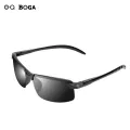 OQ BOGA 1 Piece Unisex Outdoor Anti-UV Black Oval Frame Sunglasses Men Women Eye Protection Half Rim Sun Glasses UV400. 